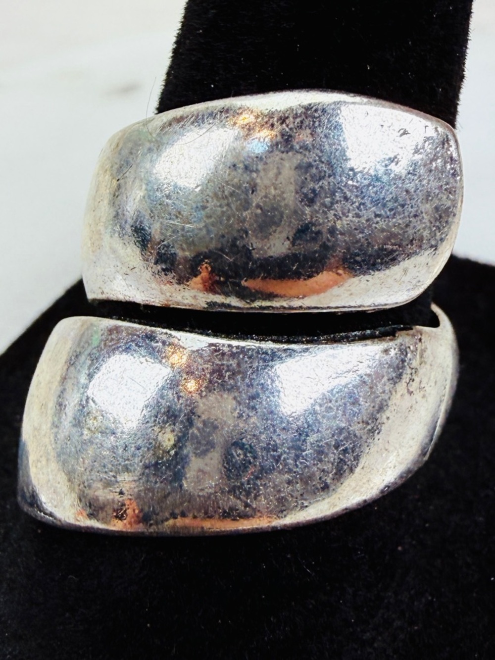 Vintage Silvertone chunky brutalist statement ring size 7 3/4